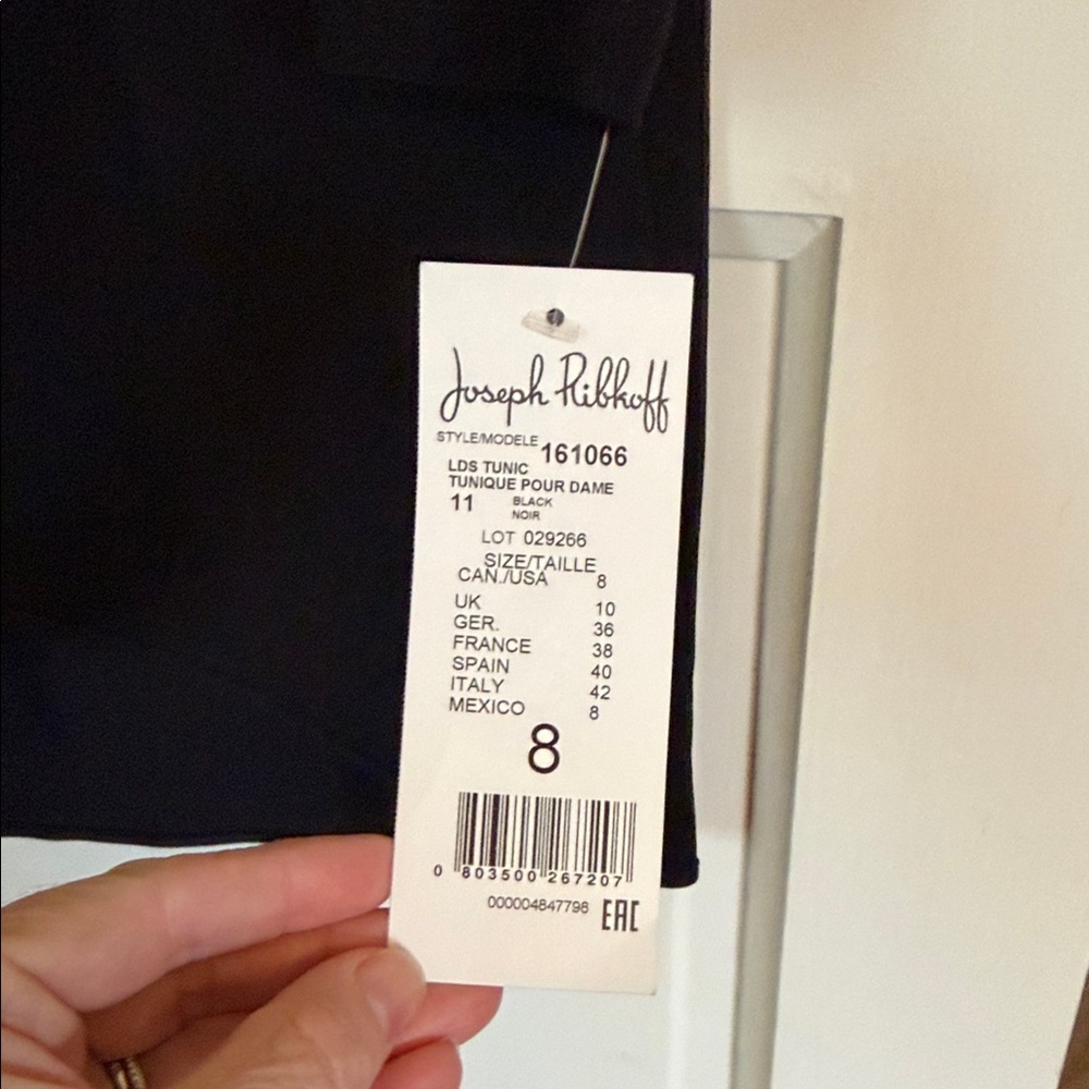 Joseph Ribkoff Black V-Neck Tunic - Picture 4 of 8